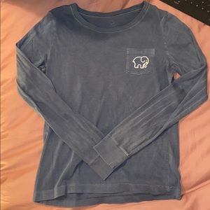 Blue long-sleeve Ivory Ella shirt